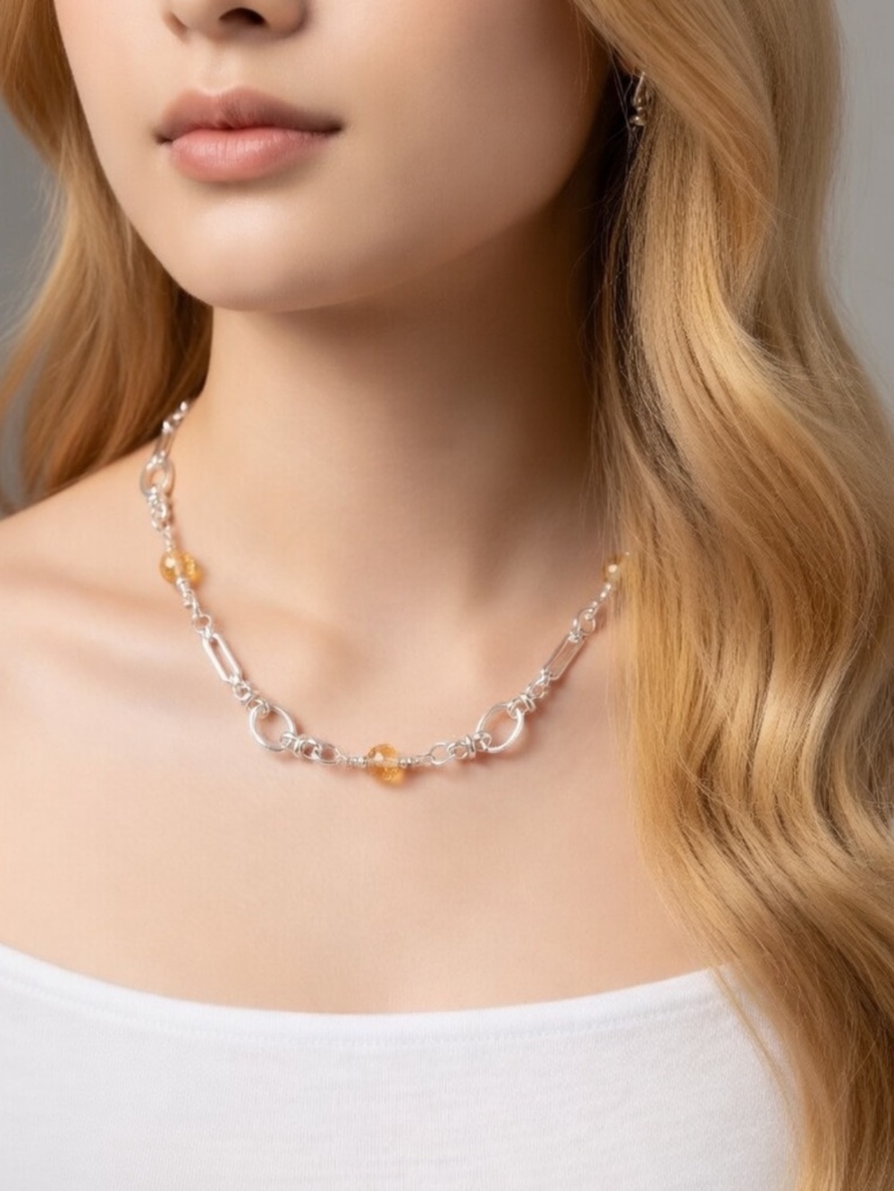 Zultanite Color Change Turkish Diaspore Chain Link Stainless Steel Necklace
